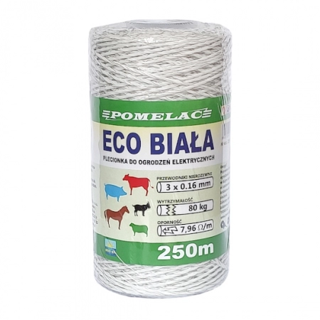 Plecionka Eco biała– 250m